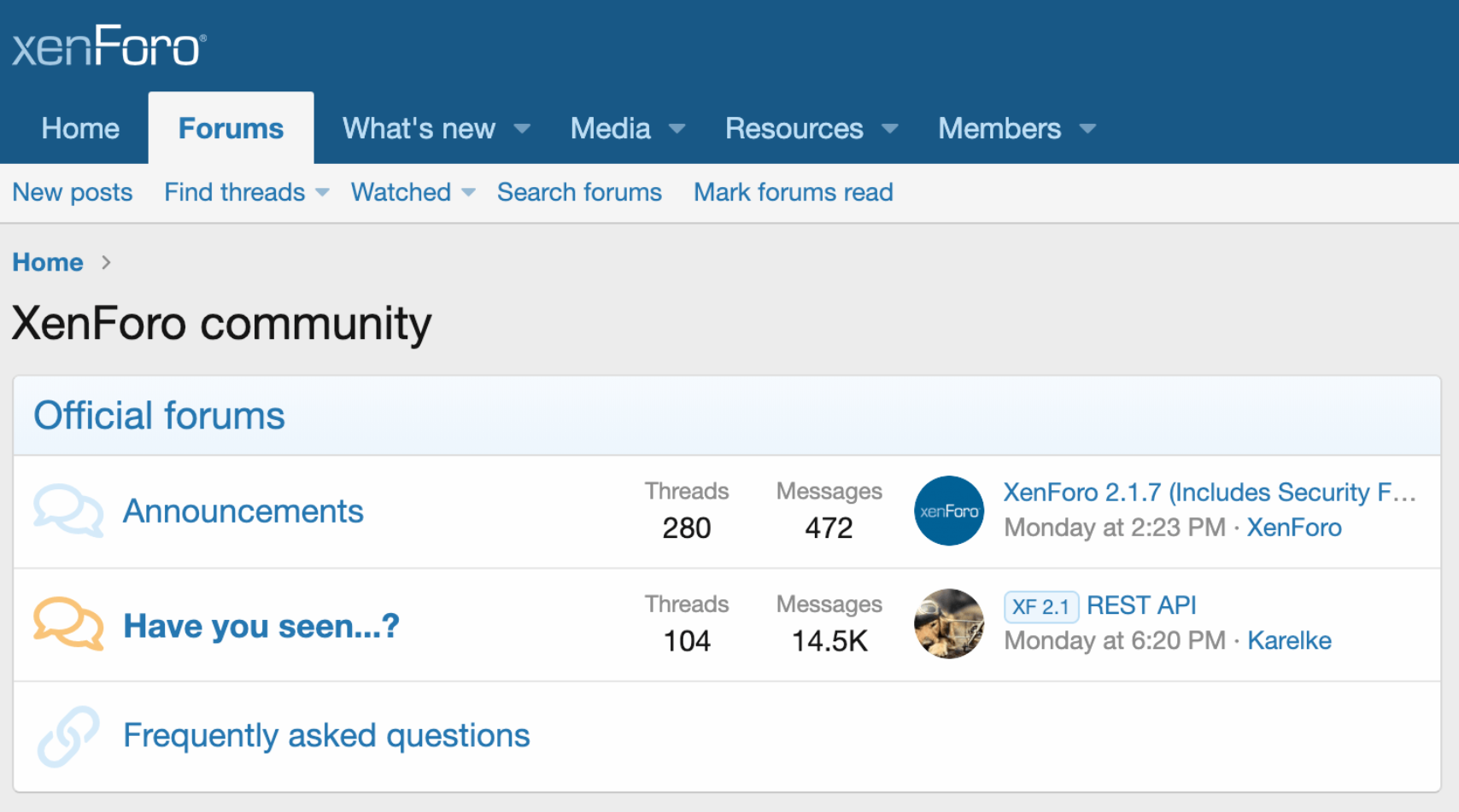Programska oprema za skupnostno platformo XenForo