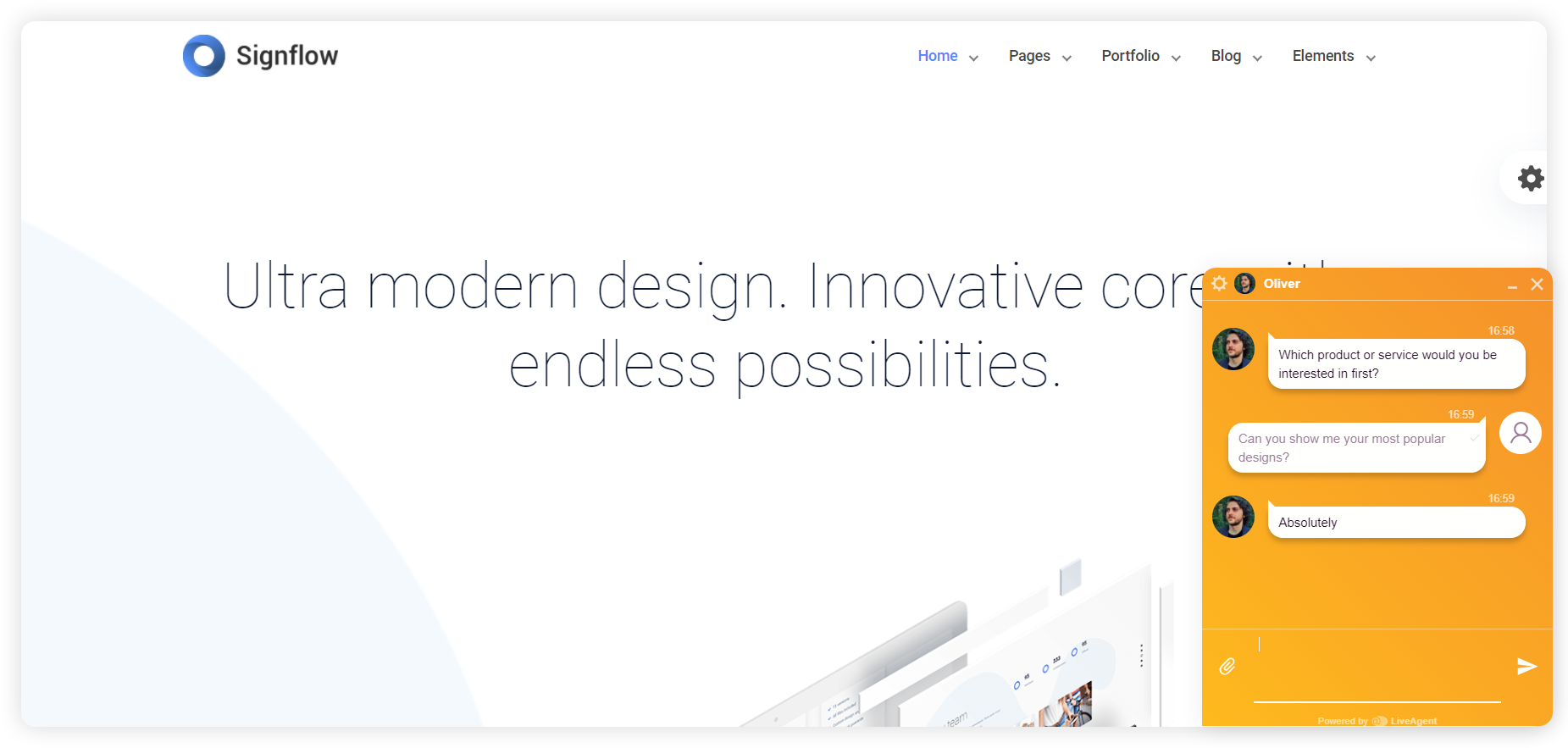 Primer okna proaktivnega povabila za chat