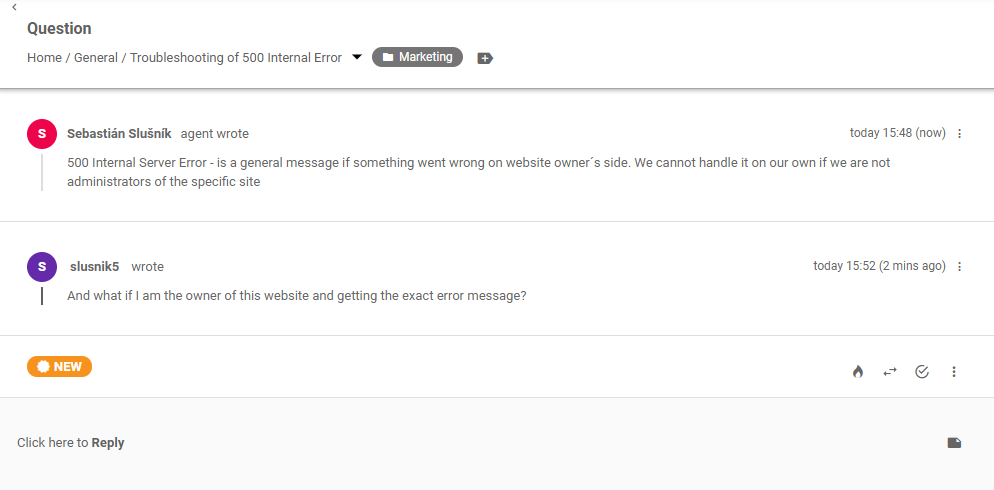 Vstopnica foruma strank v LiveAgent