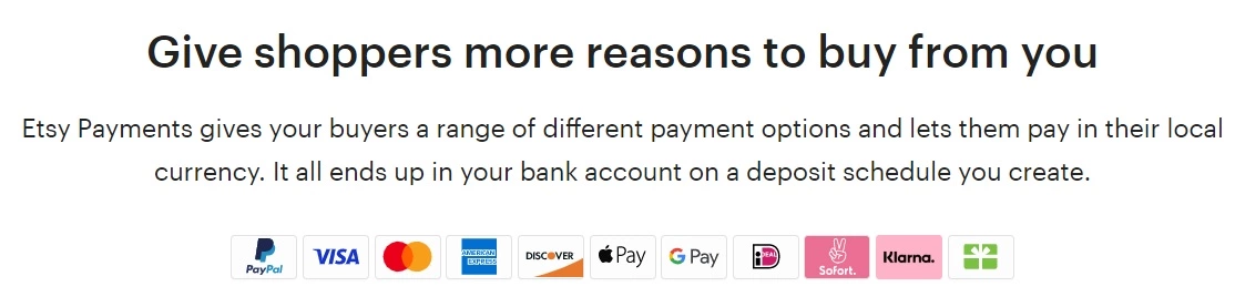 Načini plačila Etsy