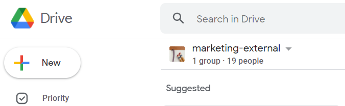 Primer deljenja Google Drive