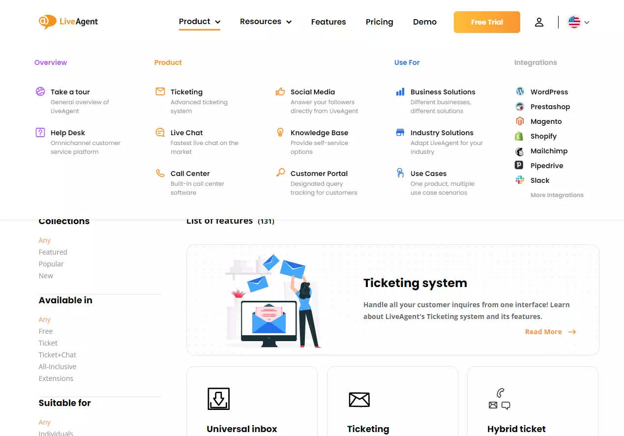 Glavni in stranski naslov LiveAgent