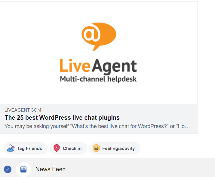 Primer oznake družbenih medijev