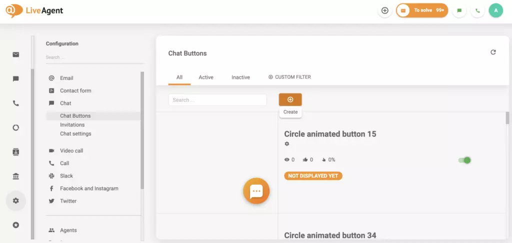 Nastavitev razdelka klepeta LiveAgent