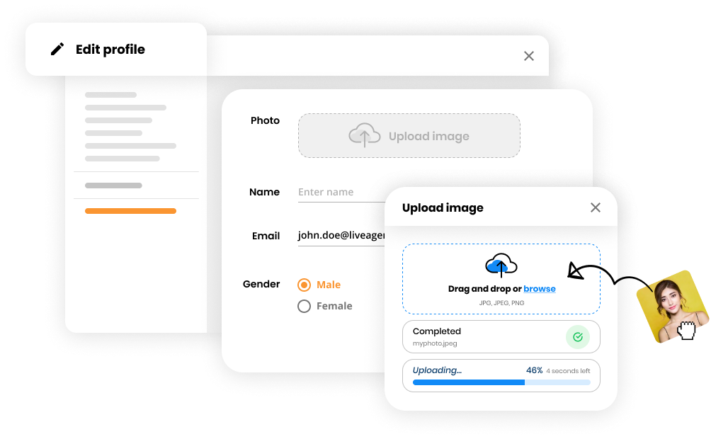 Uredite sliko profila agenta podpore ali stranke v programski opremi Help desk - LiveAgent