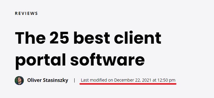 Implementacija datuma zadnje posodobitve