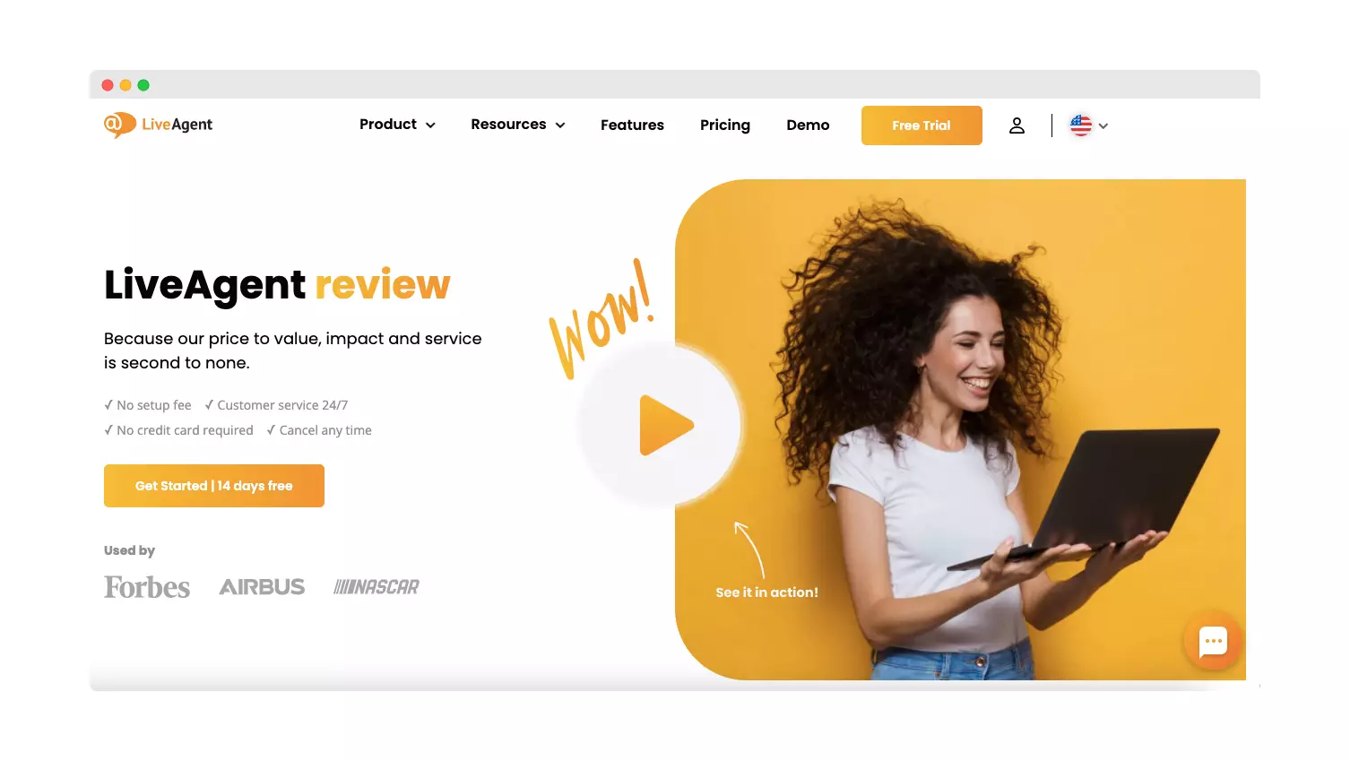 Ciljna stran Live Agent