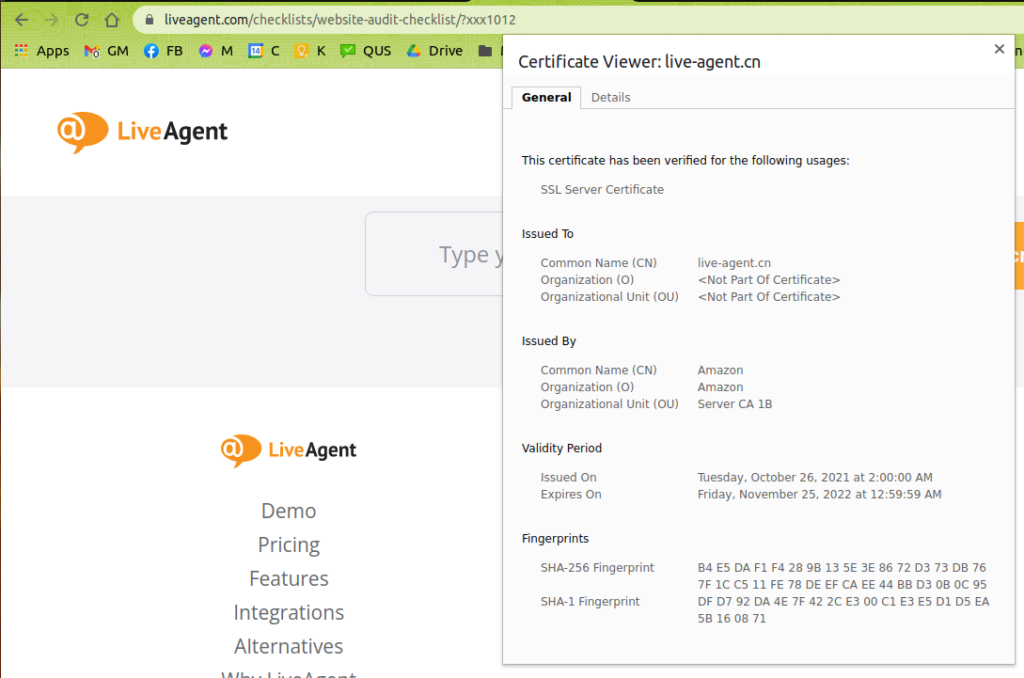 Primer certifikata SSL