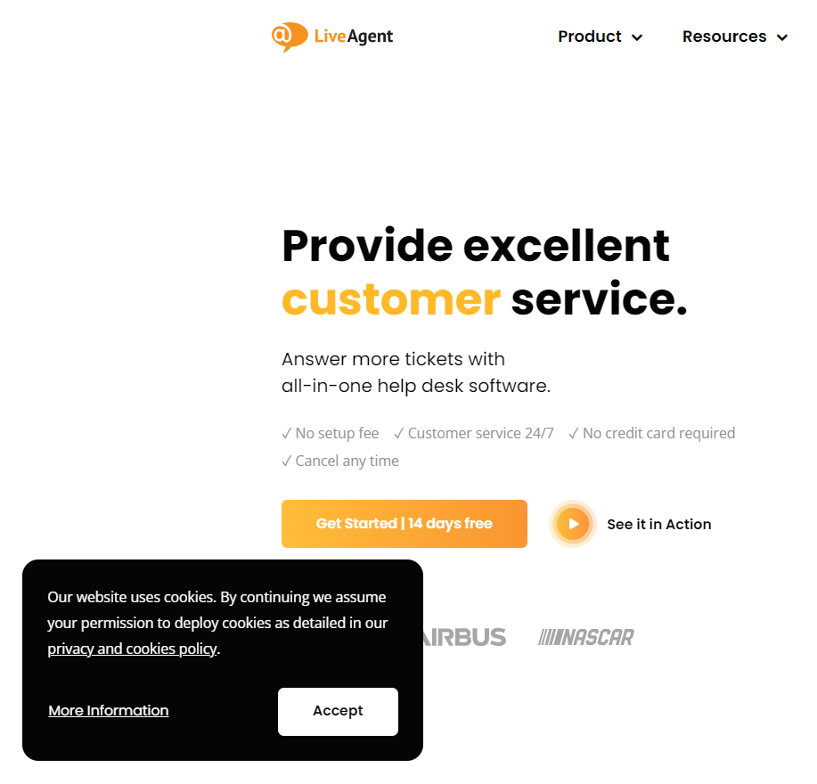 Primer opozorila o piškotkih