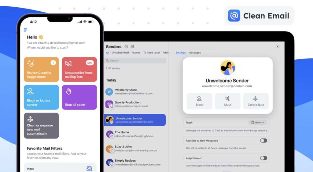 Domača stran Clean Email