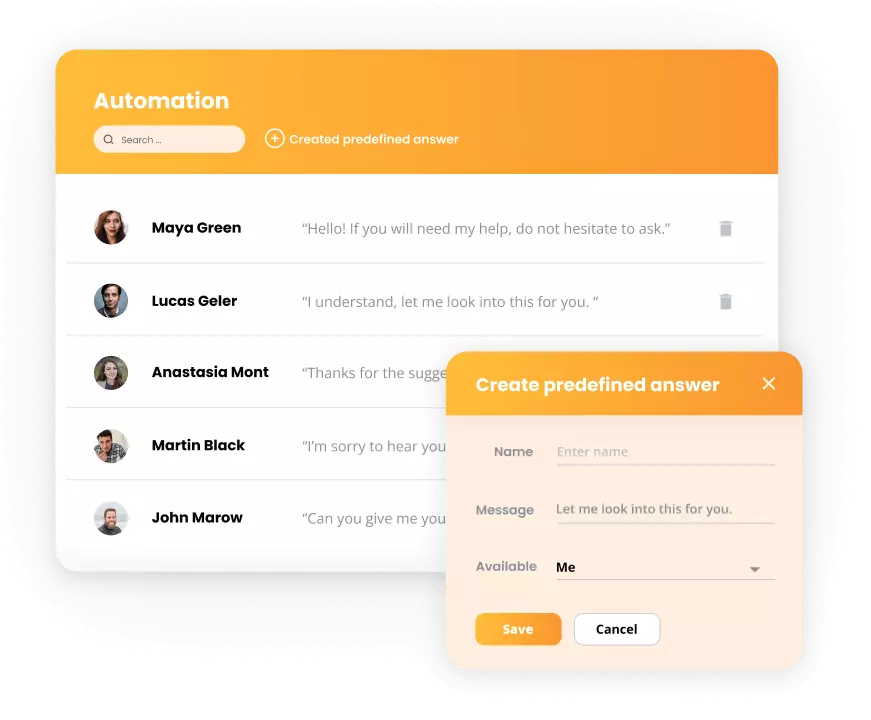 LiveAgentove avtomatizacije - vnaprej pripravljeni odgovori