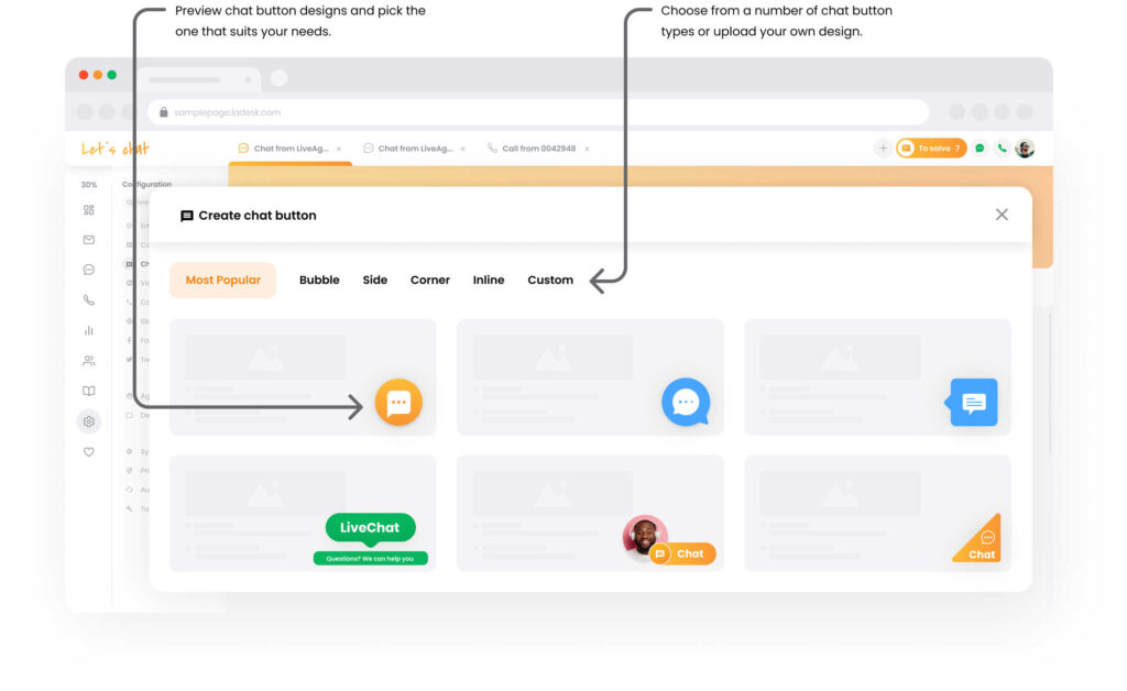 Možnosti chatboxa LiveAgent