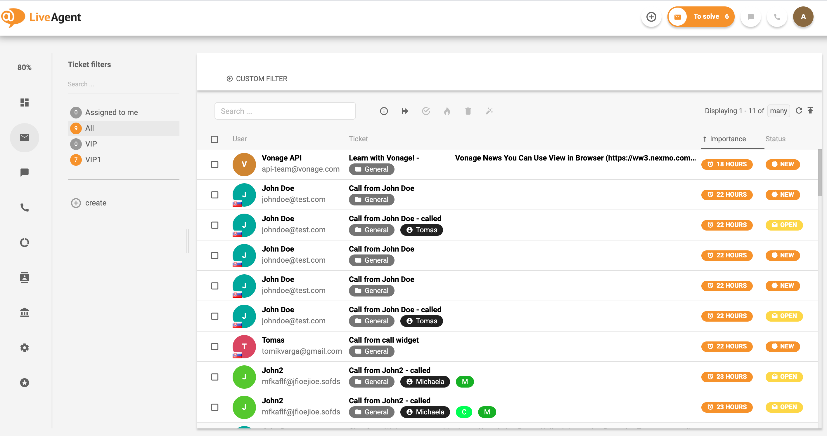 LiveAgent - Vse vstopnice - Univerzalna nabiralnik