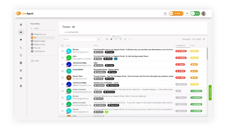 Funkcija Universal Inbox podjetja LiveAgent