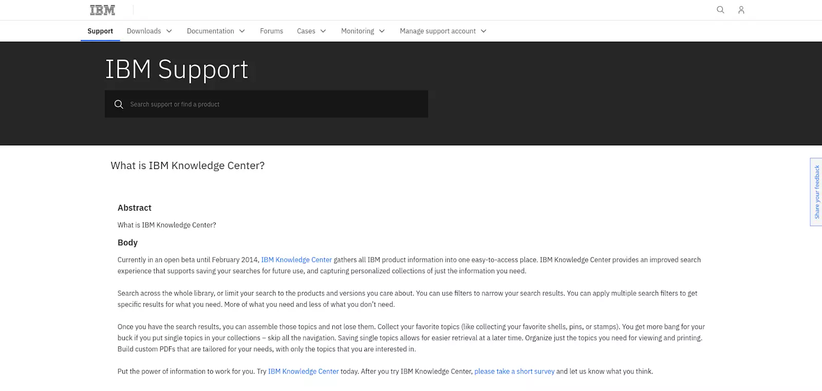 IBMova stran baze znanja