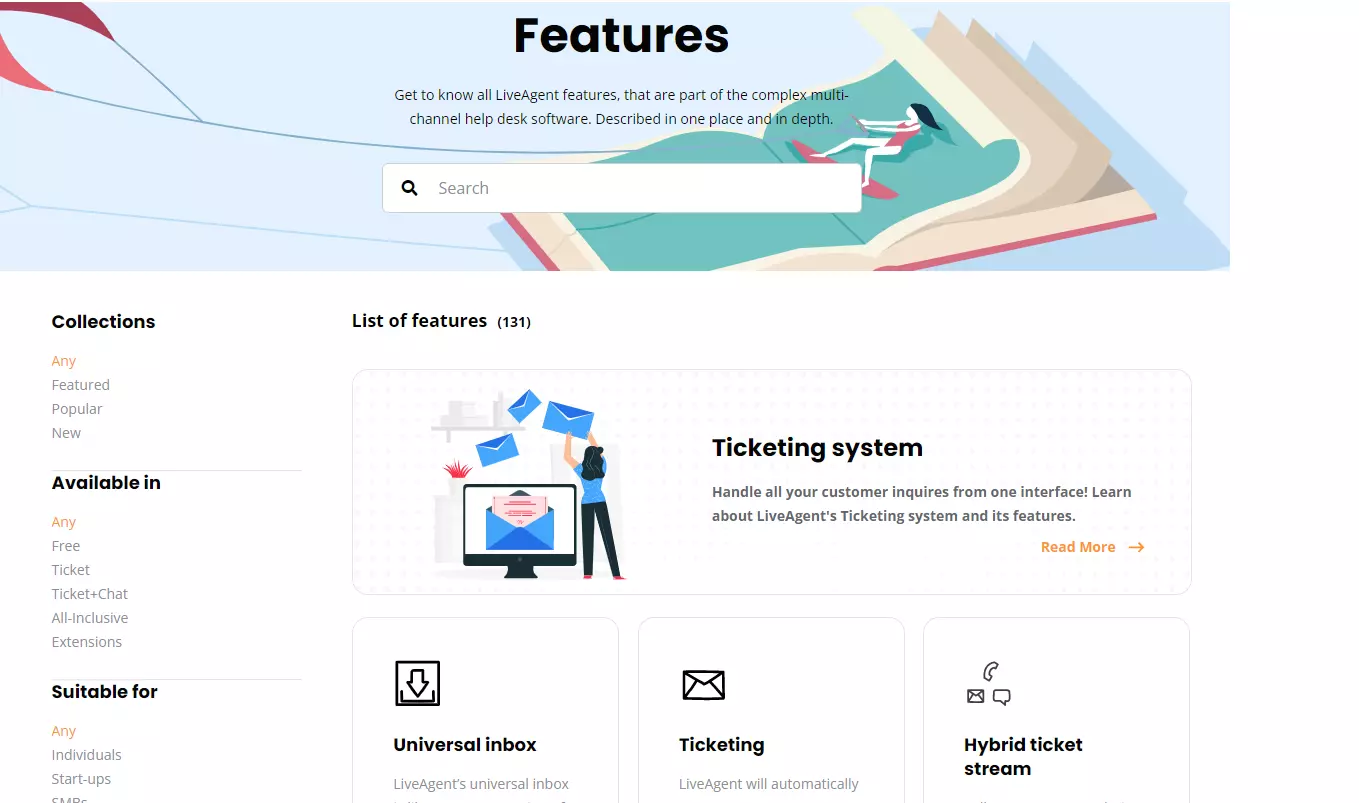 LiveAgent feature page