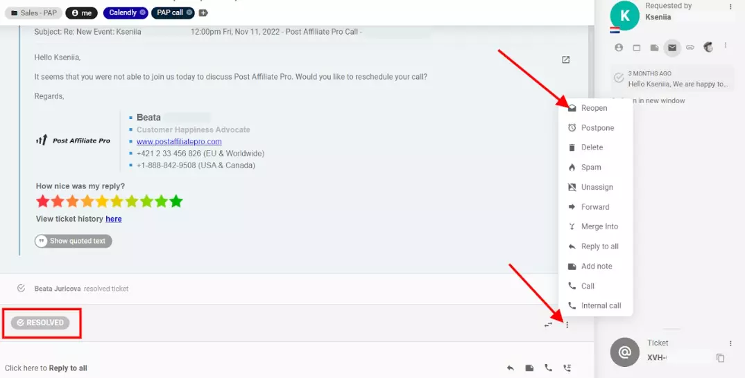 Ponovno odpri vozlišče LiveAgent