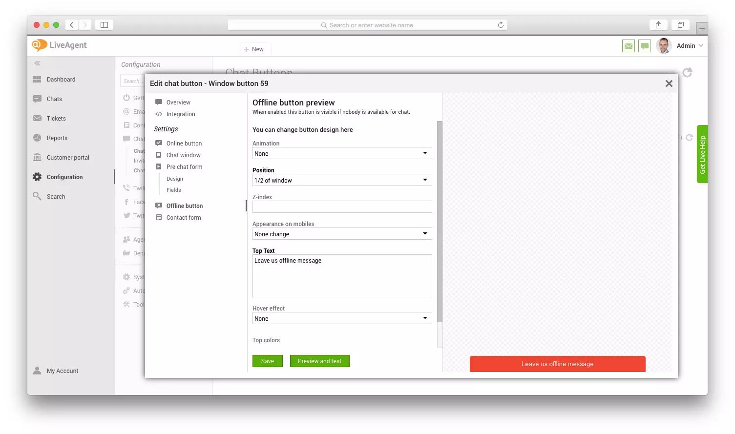 Predogled gumba nepovezanosti - mockup zavihka