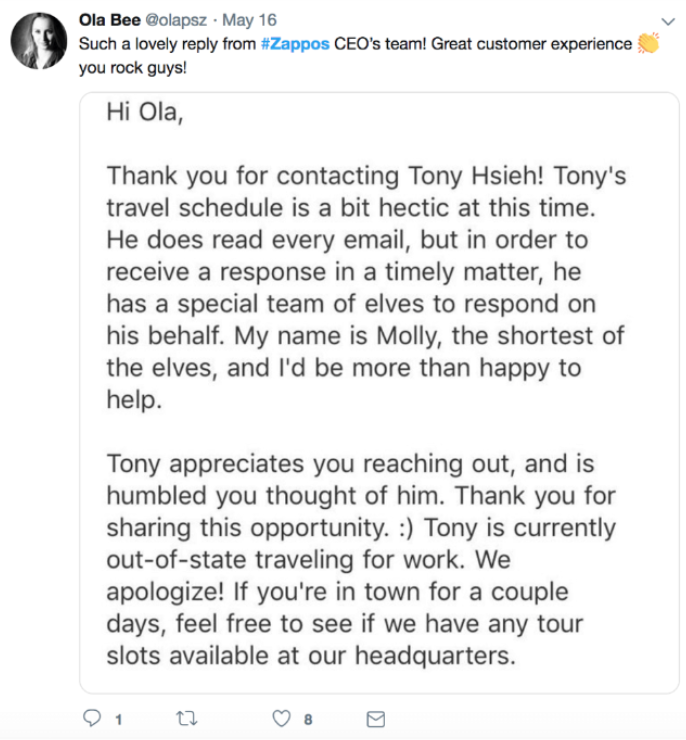 Odgovor Zappos