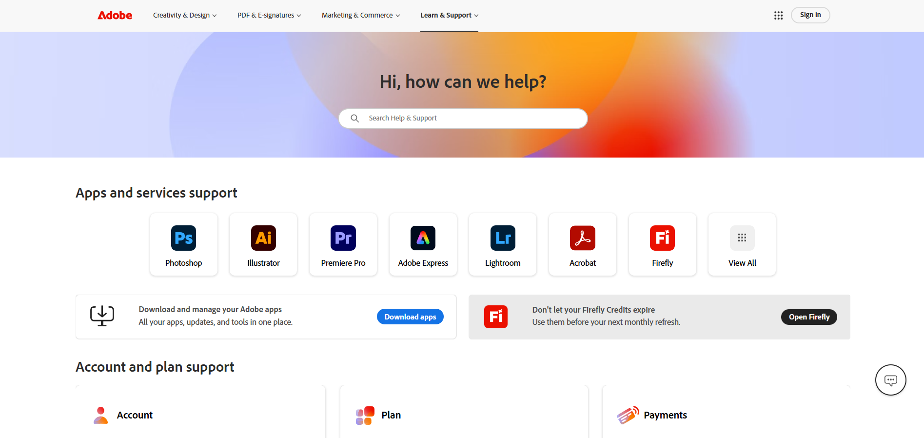 Kontakti Adobe Help Desk