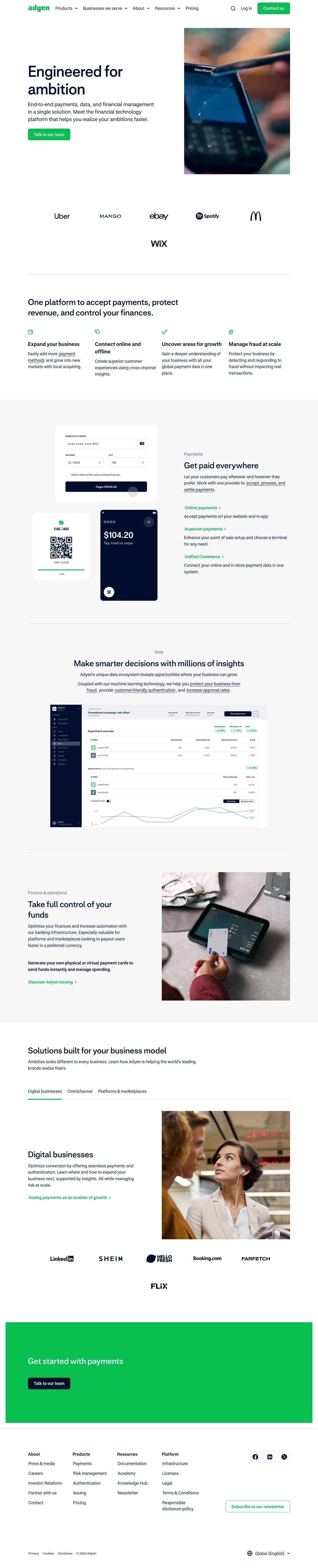 Kontakti Adyen Help Desk