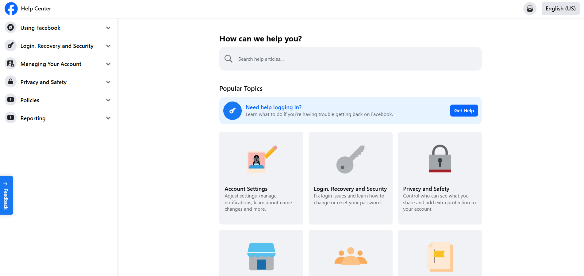 Kontakti Facebook Help Desk