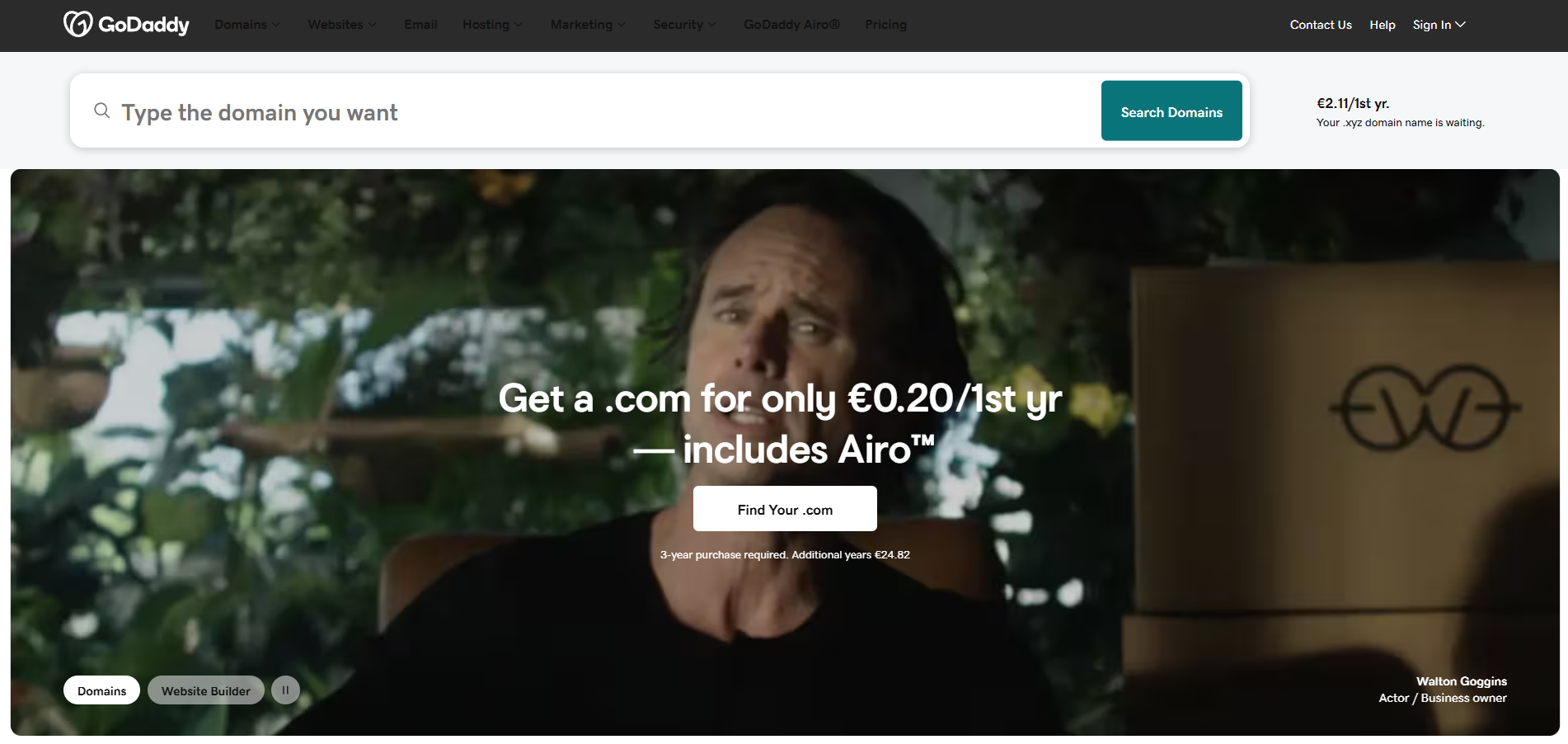 GoDaddy Kontakti Pomoči