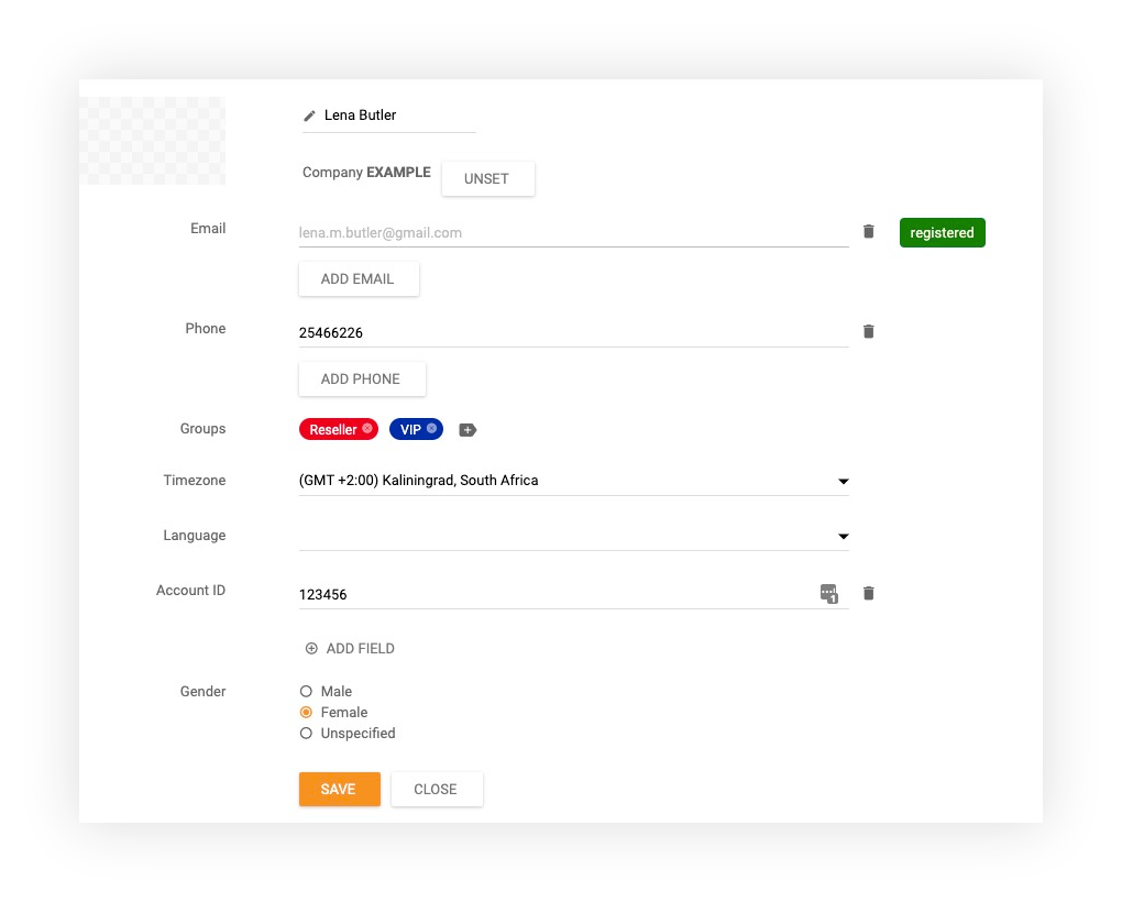 Dodajanje stika v LiveAgent