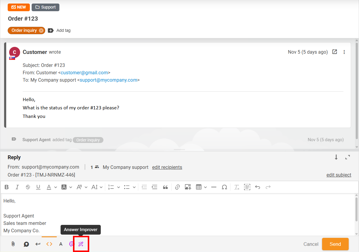 Izboljševalnik odgovorov z umetno inteligenco