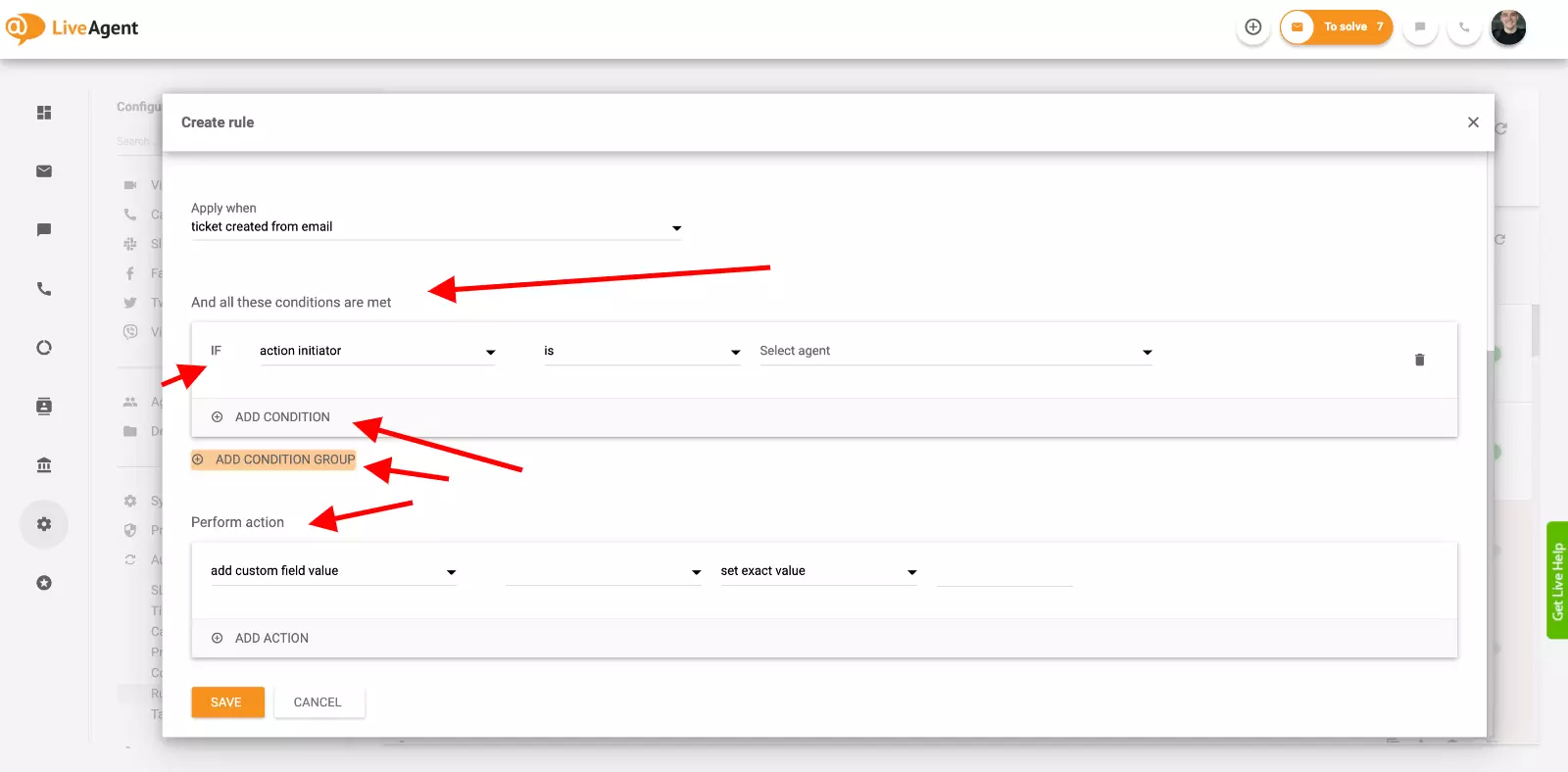 Nastavitev avtomatizacije v LiveAgent