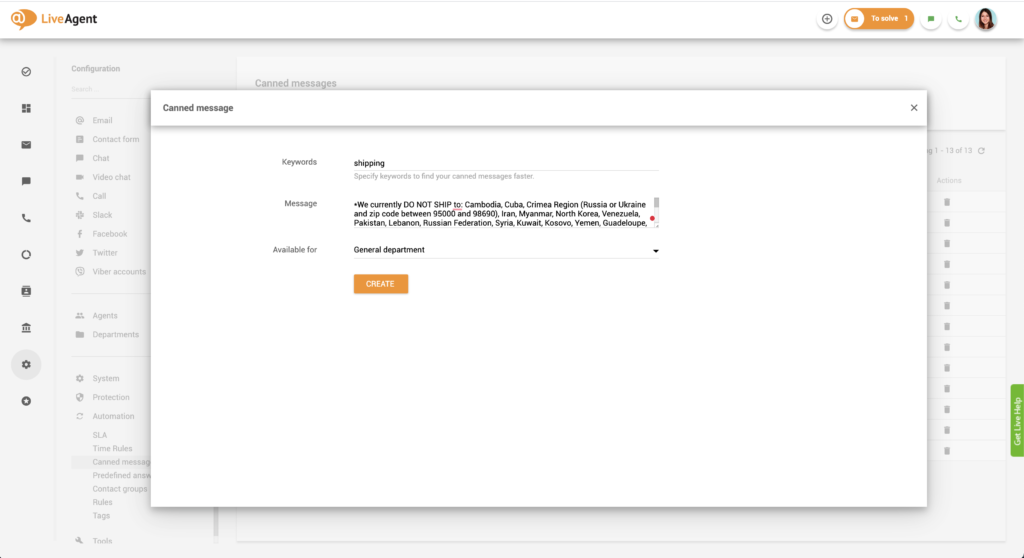 Obrazec za ustvarjanje prednapisanega sporočila