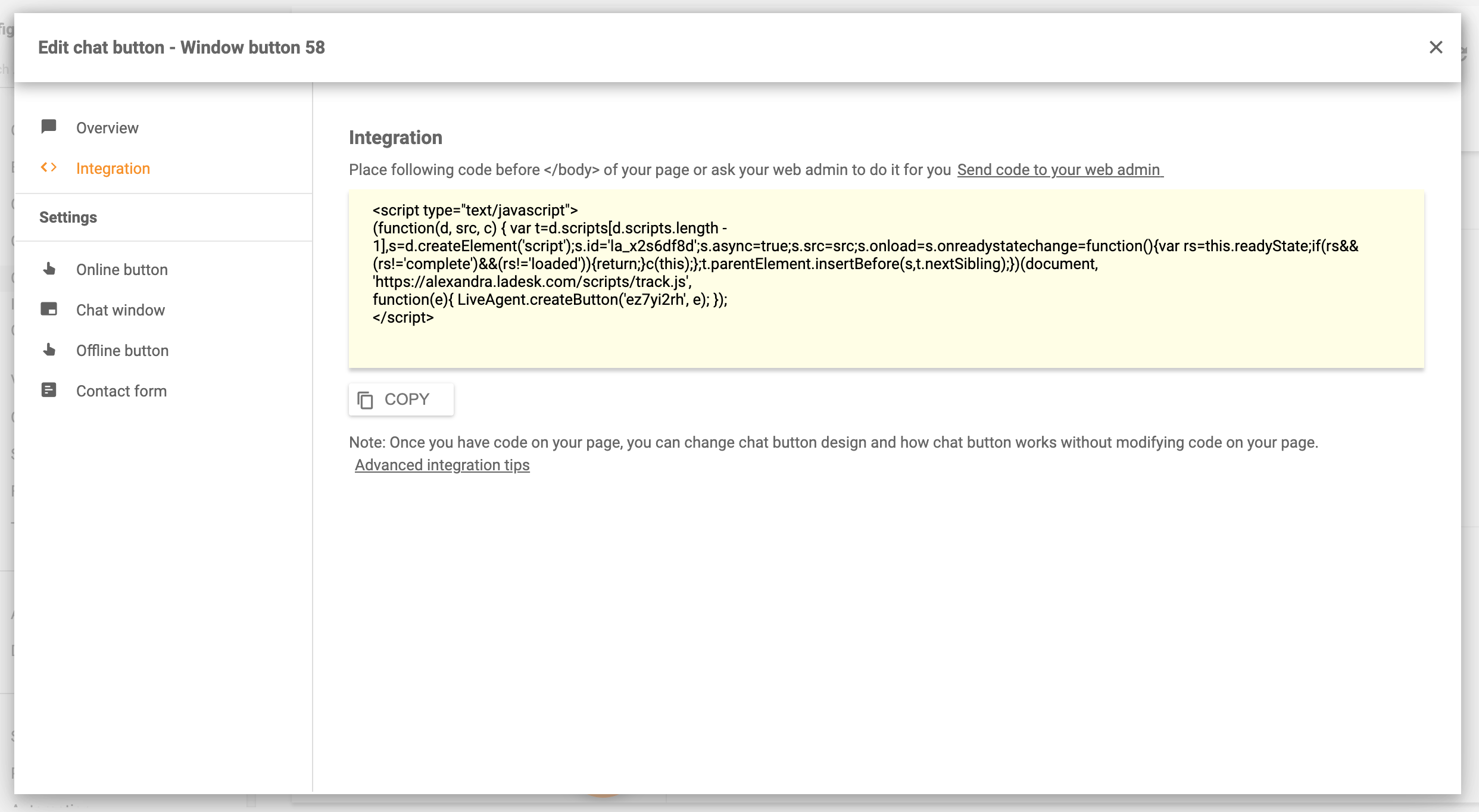 Vgradite klepet na spletno mesto - LiveAgent