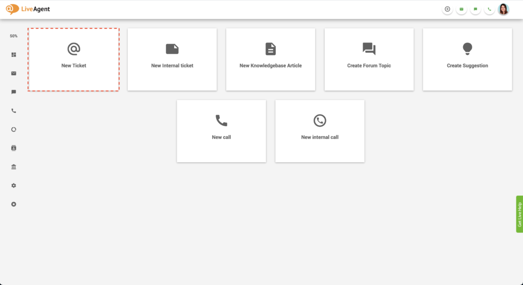 Create new ticket in LiveAgent