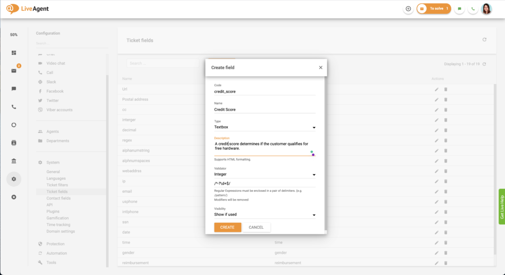 Ustvarjanje polja vstopnice