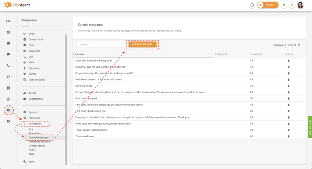 Ustvarjanje prednapisanega sporočila