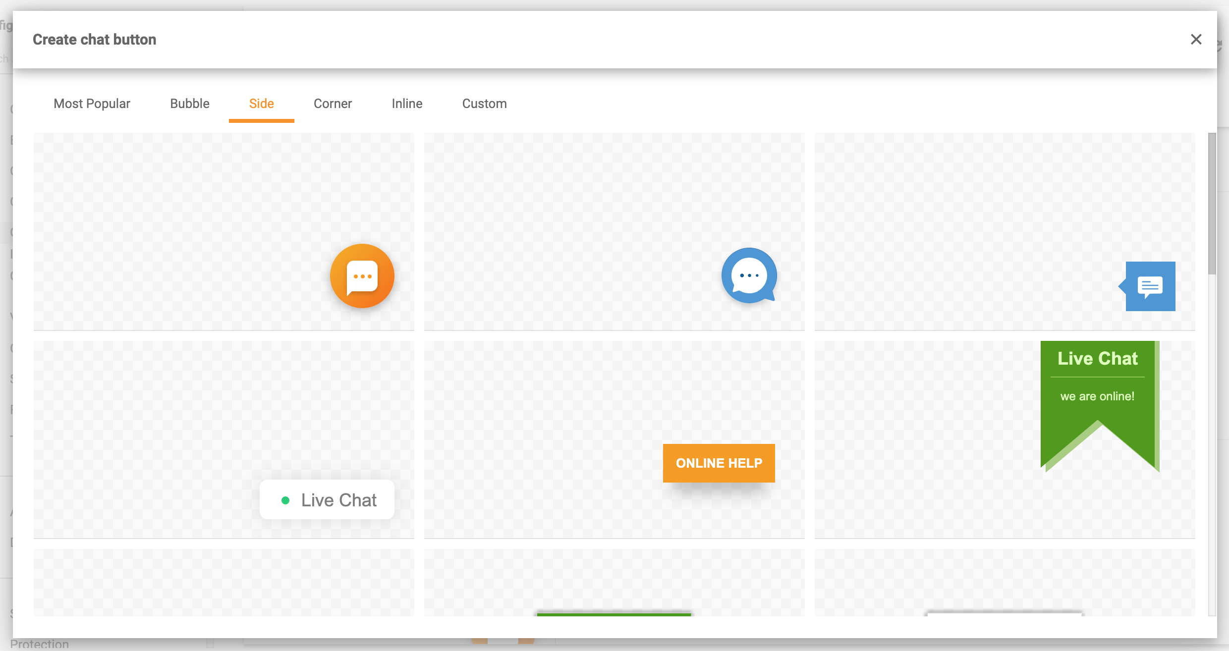 Stranski gumbi za klepet