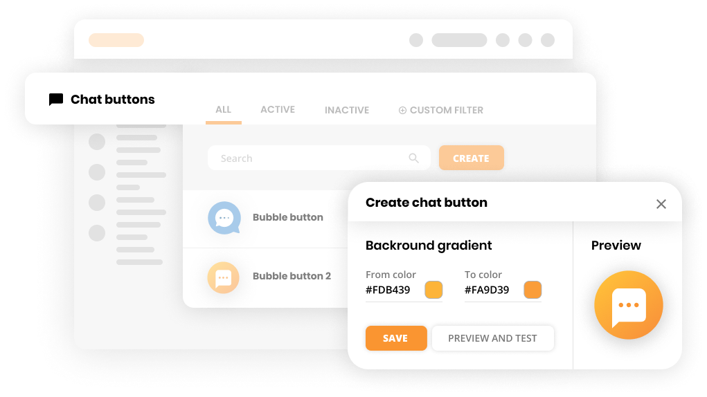 Maketa povezav za klepet v živo