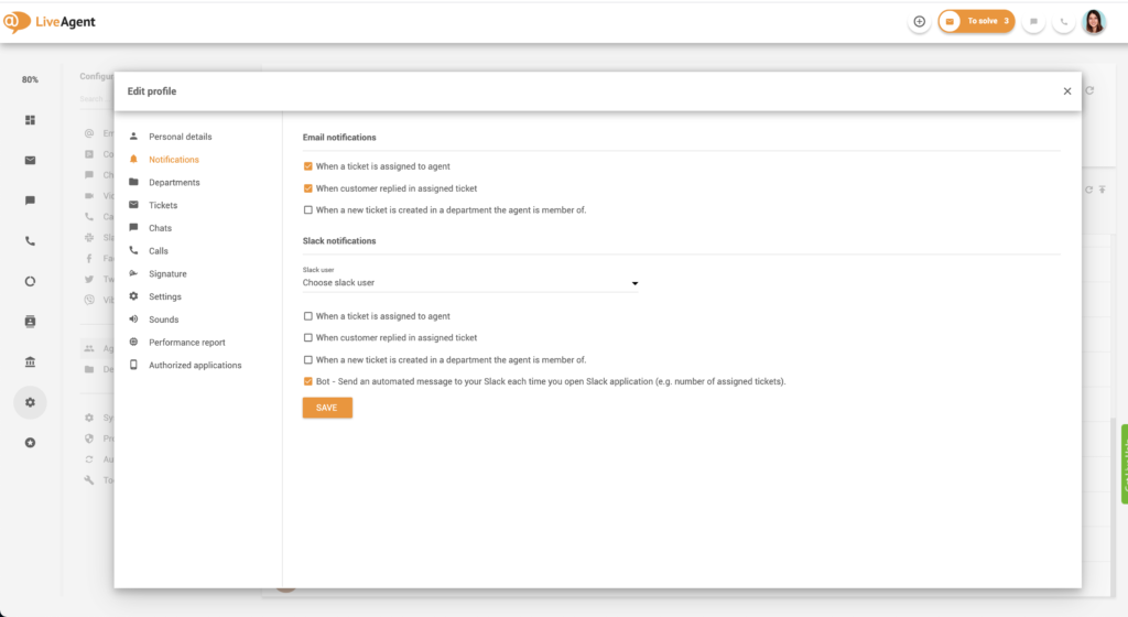 Nastavitev obvestil o odgovornosti