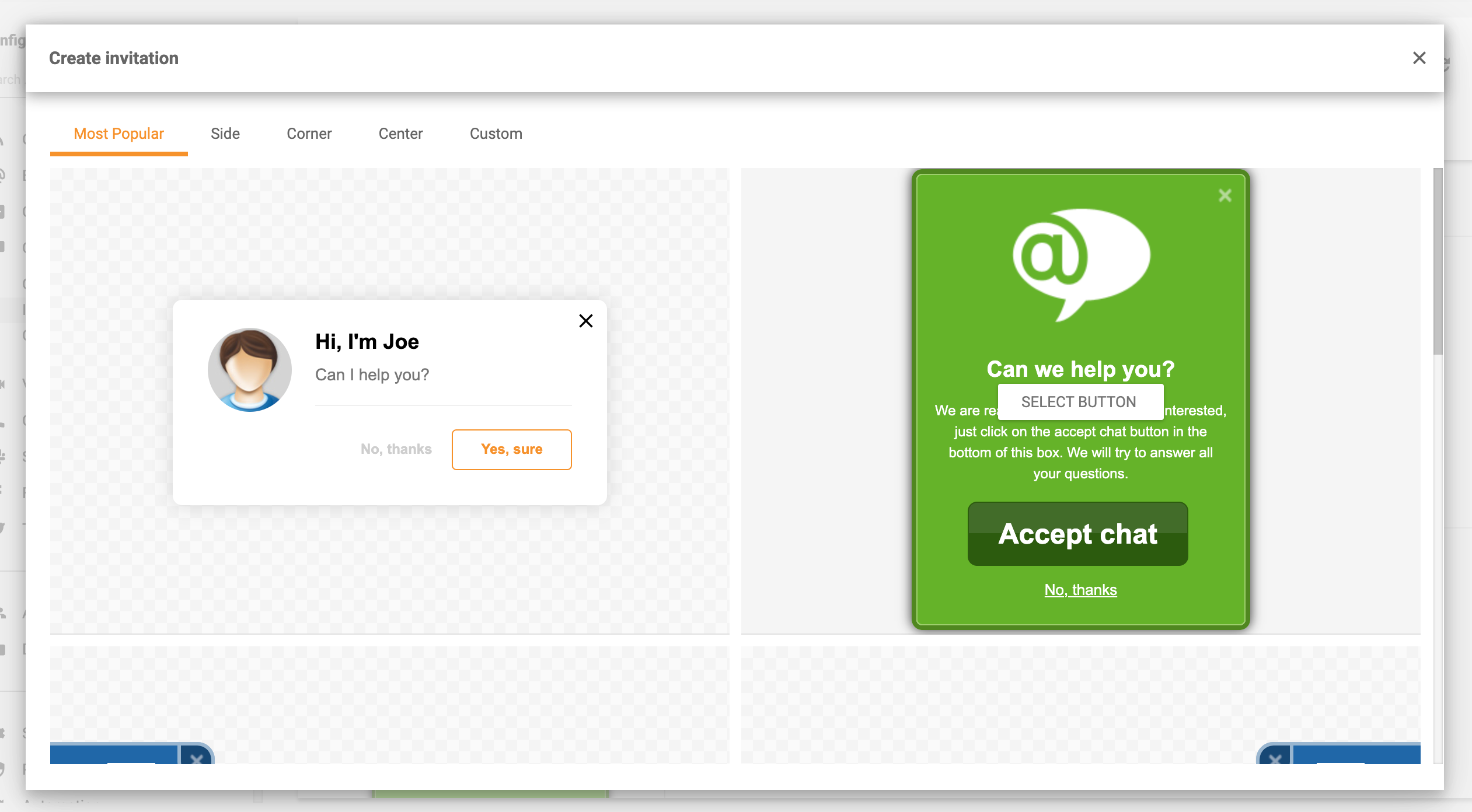 Funkcija proaktivnih povabil za klepet v LiveAgent