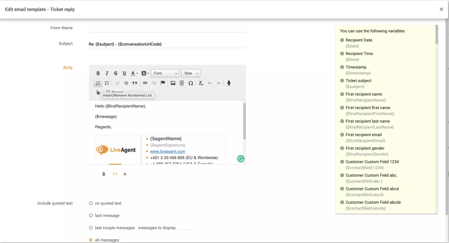 liveagent-customizable-email-templates