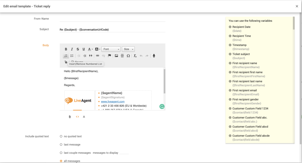 Prilagajanje predloga za e-pošto