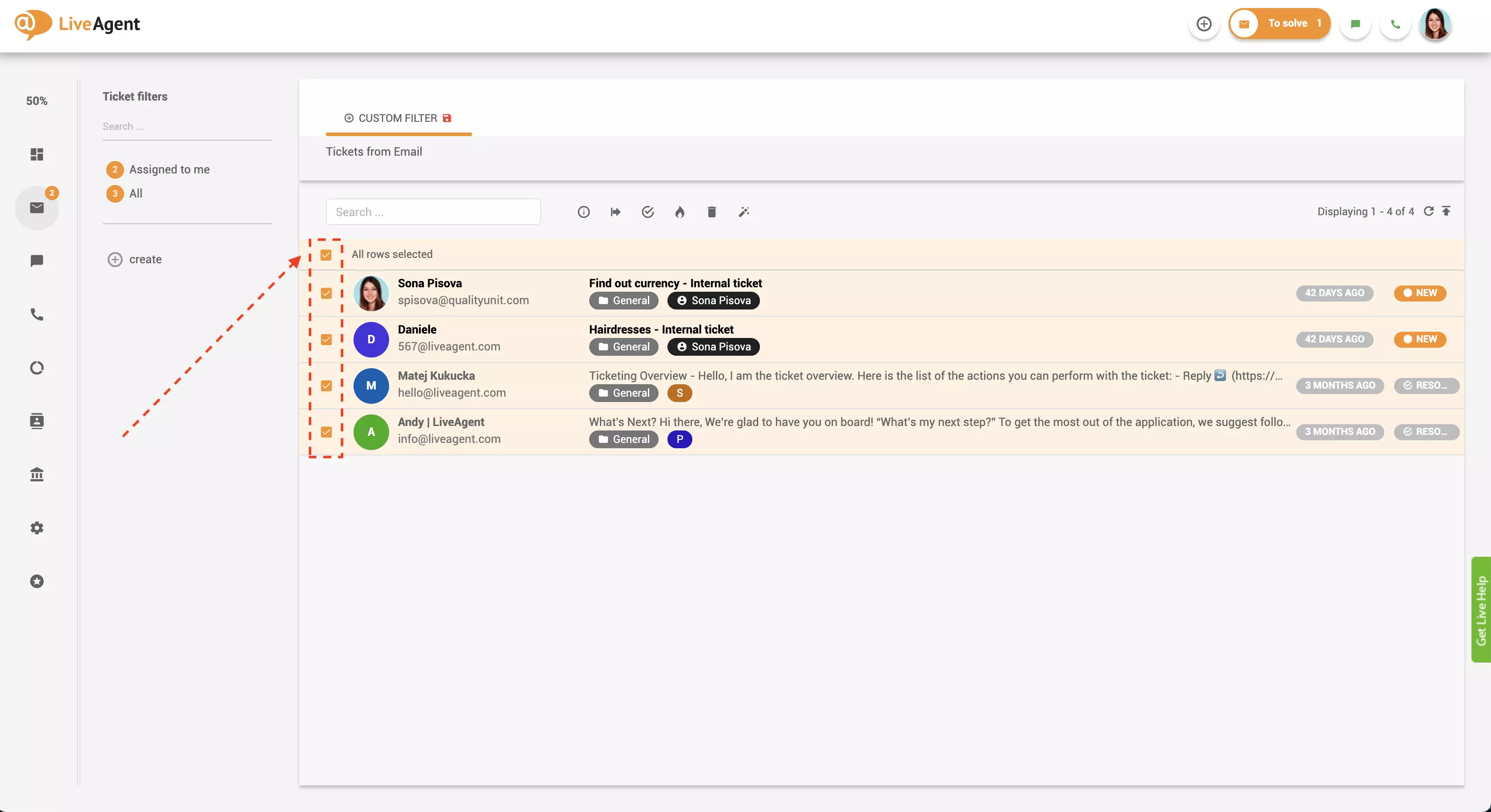 Izbira več vstopnic