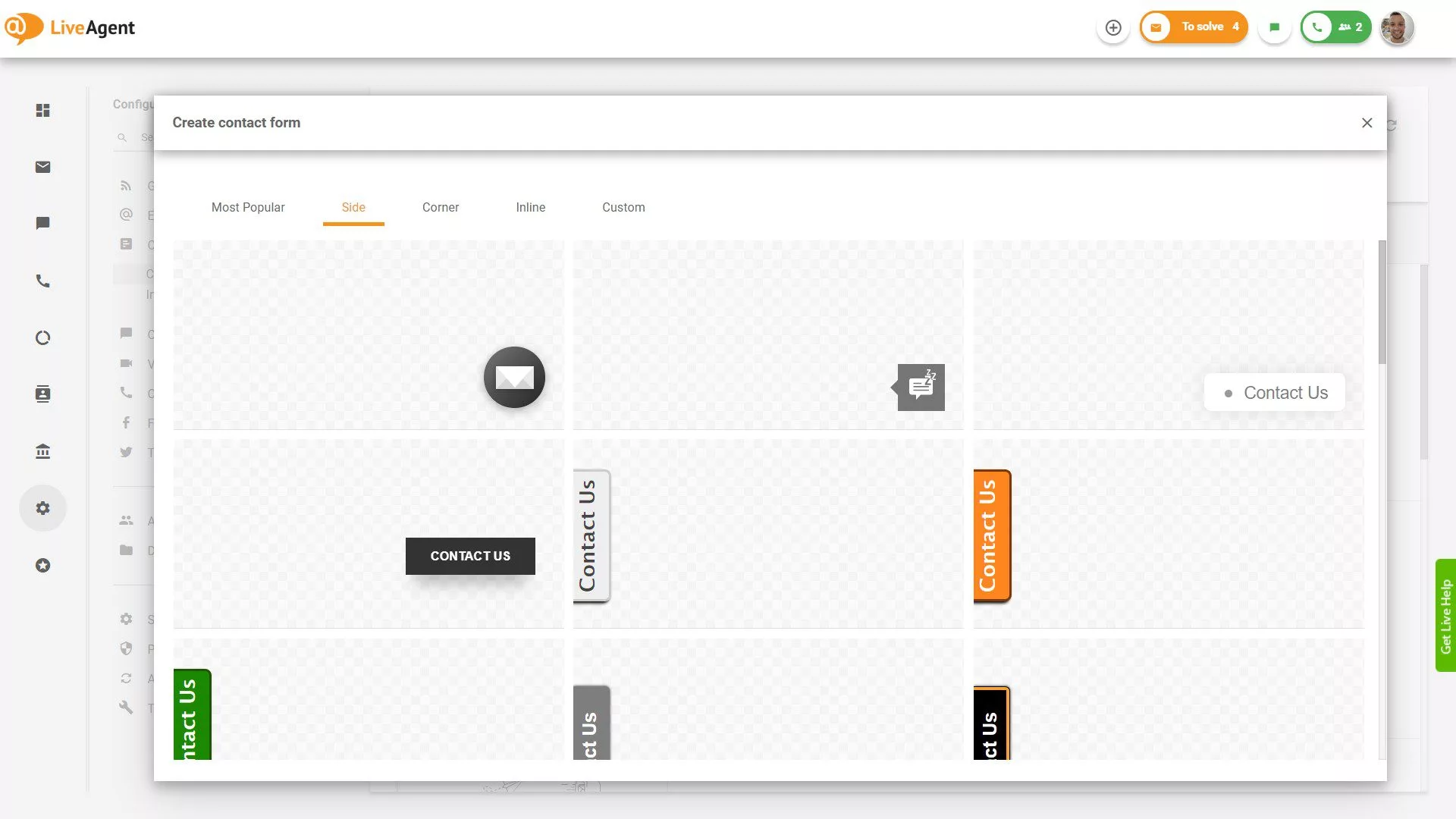 Stranski kontaktni obrazci Gumbi