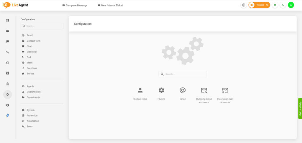 Konfiguracija prilagojenih vlog LiveAgent