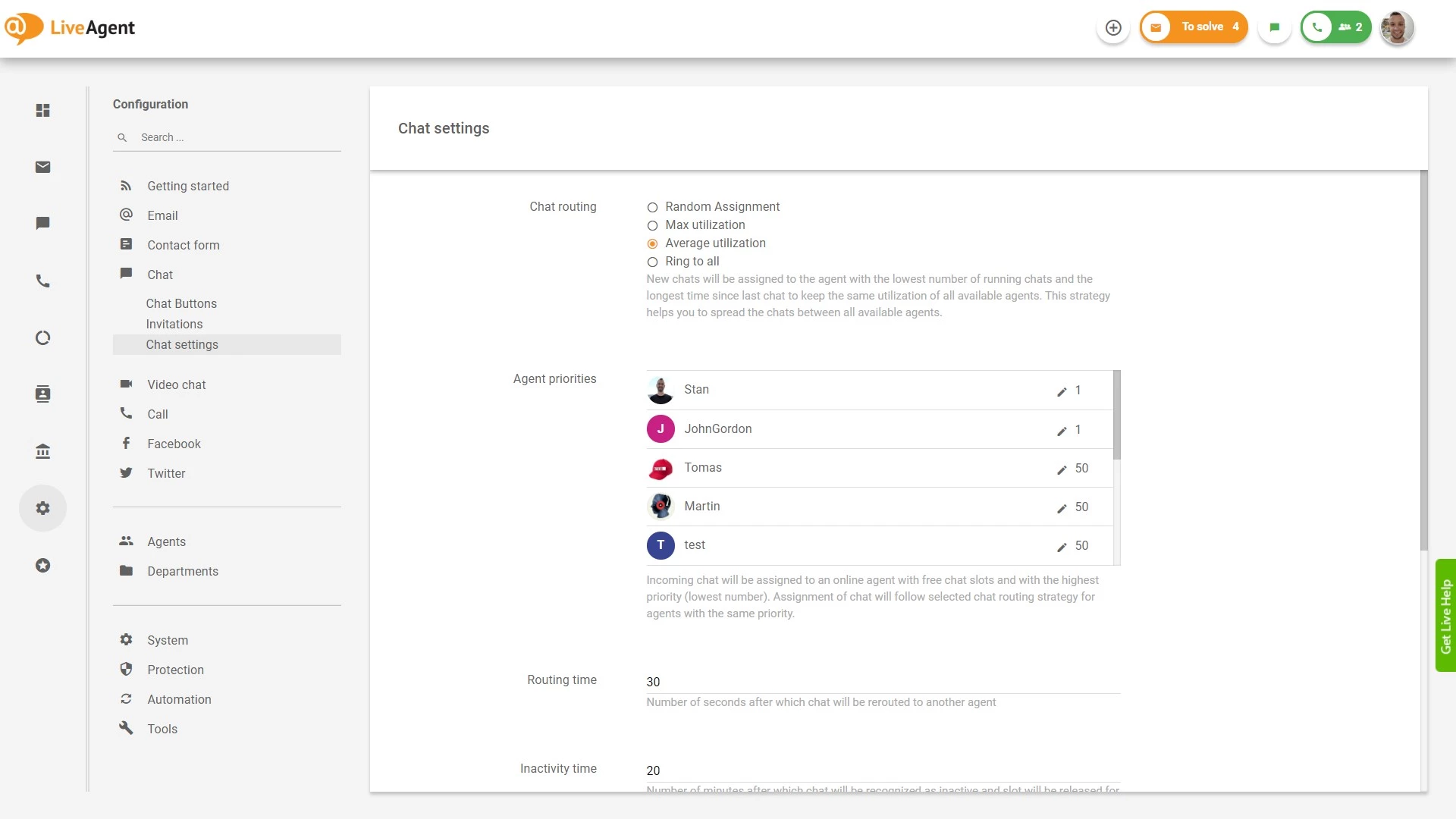 Nastavitve usmerjanja klepeta