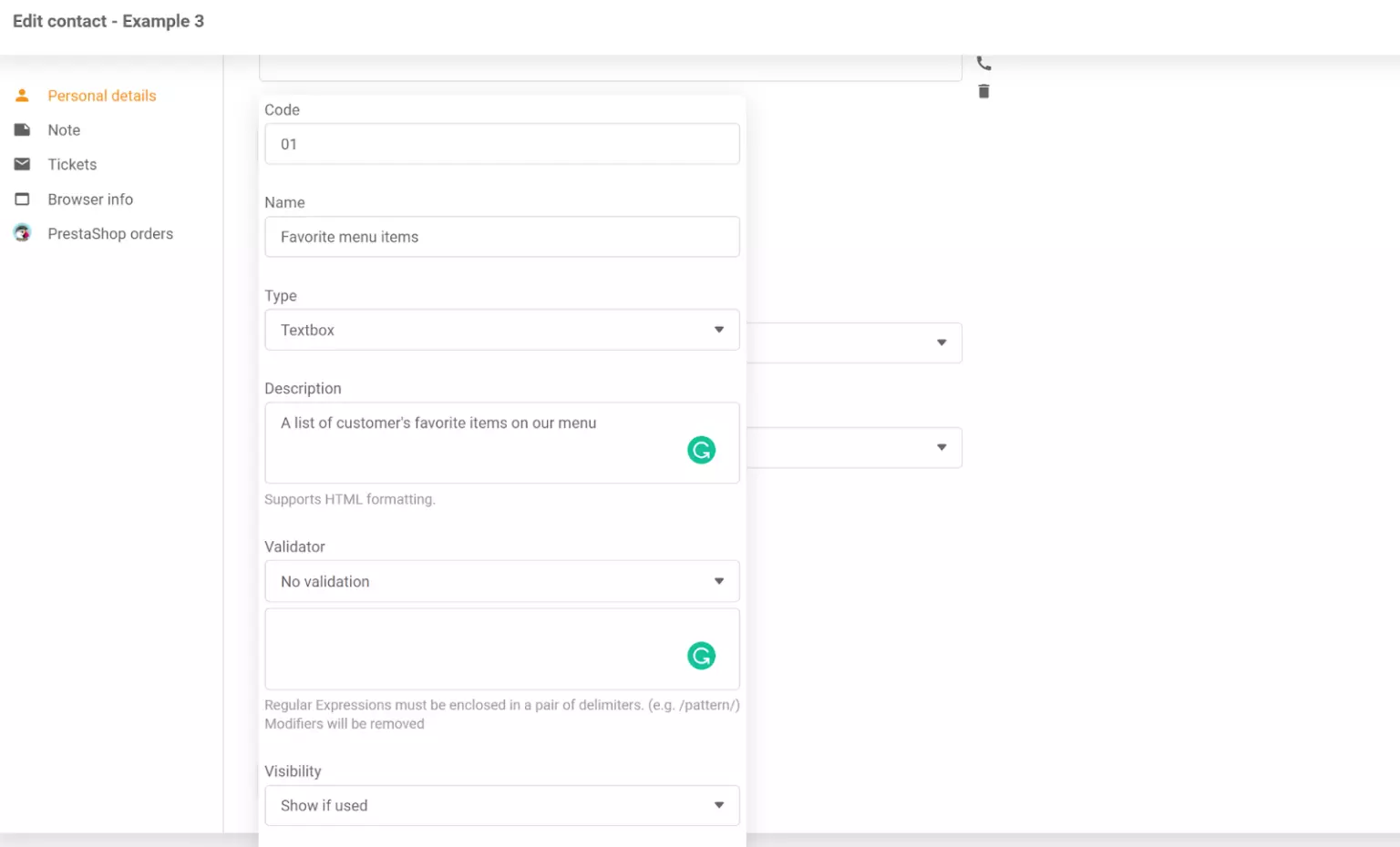 Nov stik dodan na seznam kontaktov v LiveAgent