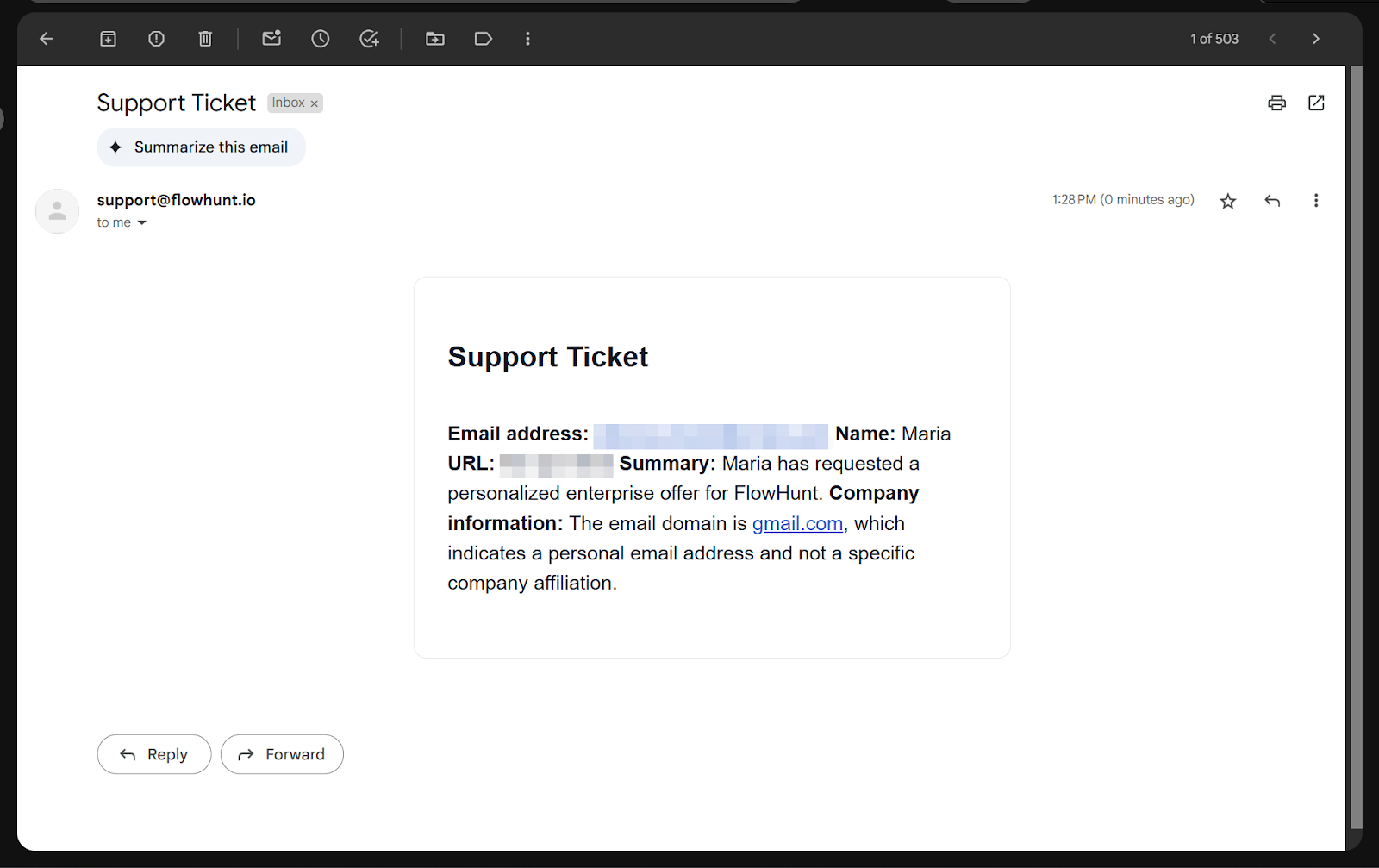 Obvestilo o potencialcu iz FlowHunt chatbota