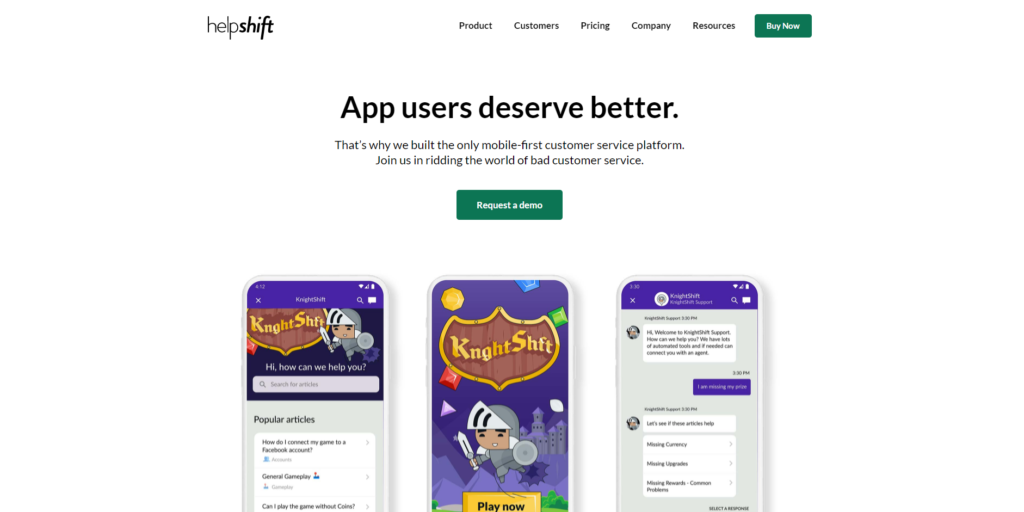 Domača stran Helpshift