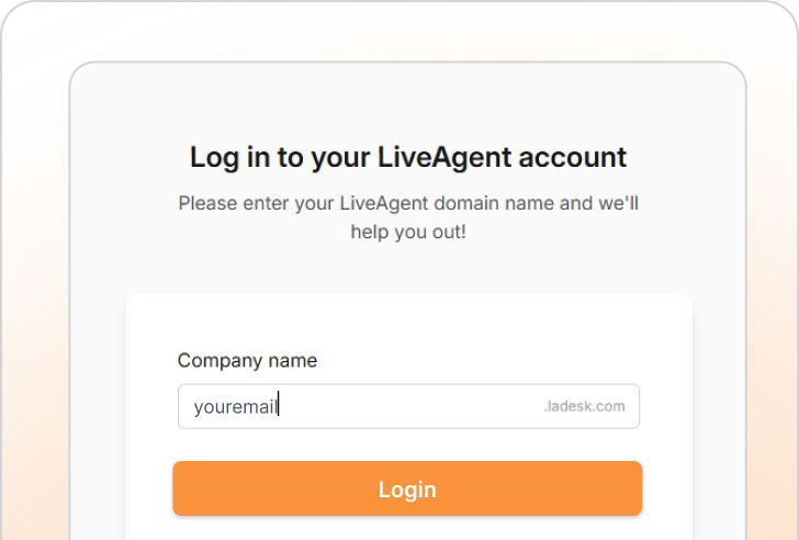Prijavite se v LiveAgent
