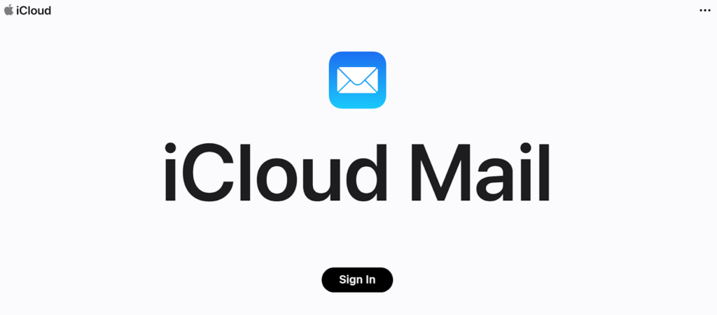 Domača stran iCloud Mail